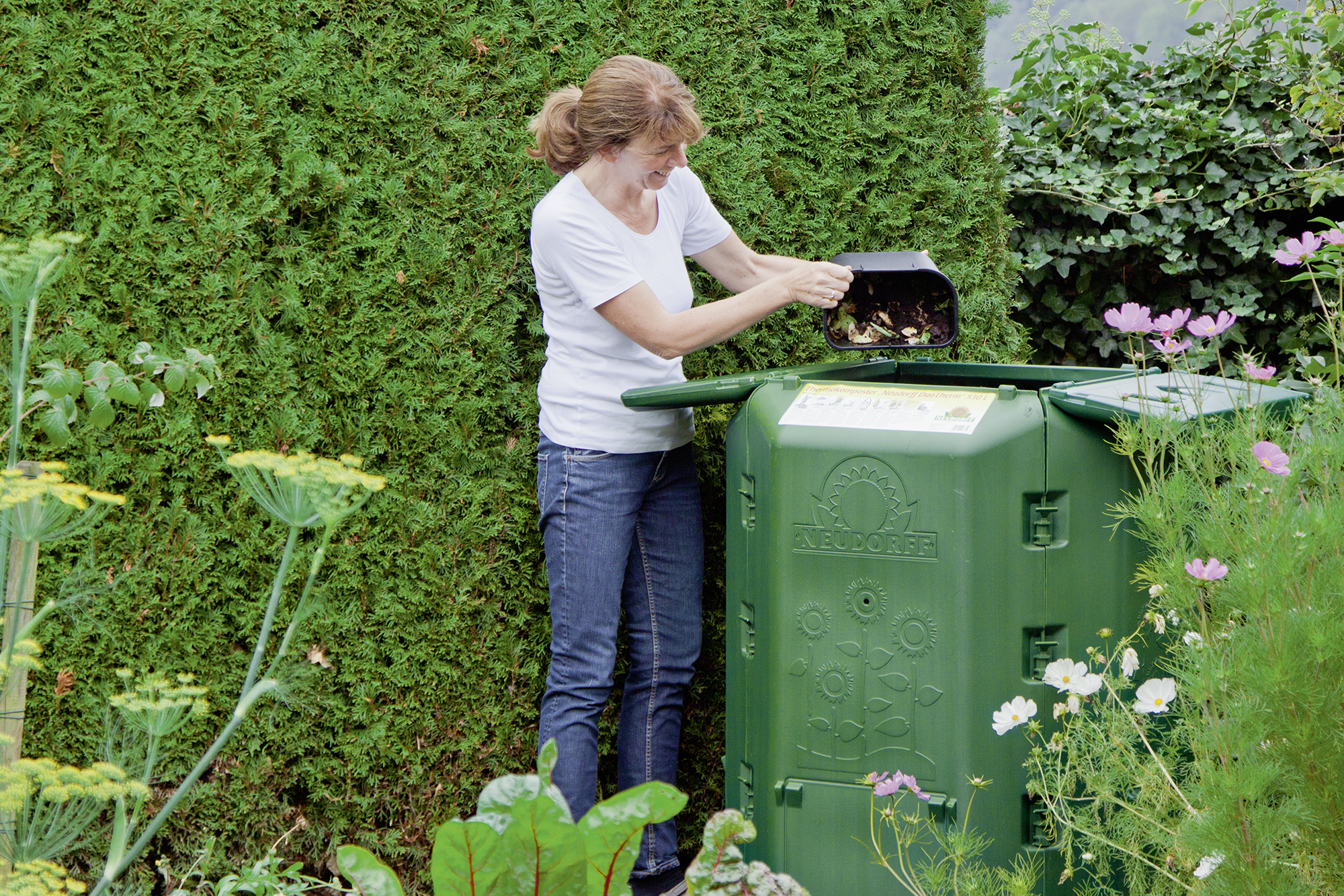 Compostiera termica DuoTherm 530 litri con griglia per topi e acceleratore per compost Radivit Neudorff 775 5 kg 