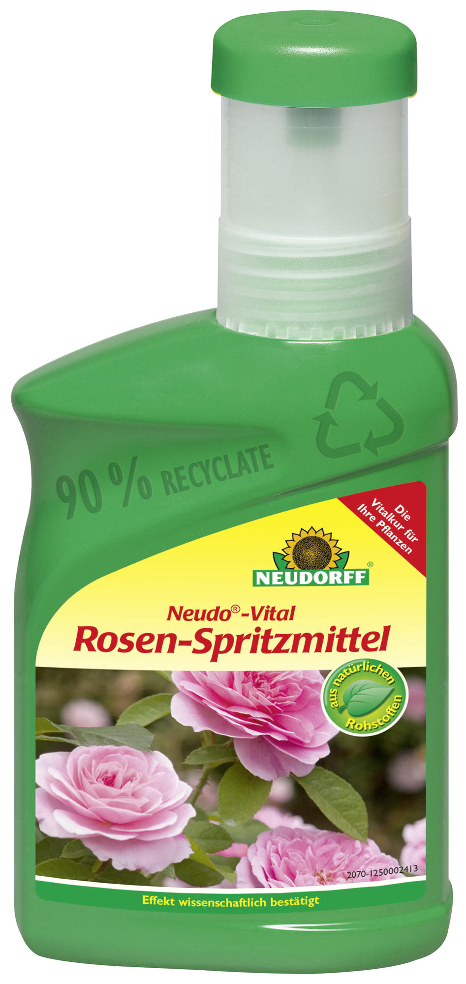 NeudoVital RosenSpritzmittel Verpackung aus 90% Rezyclat